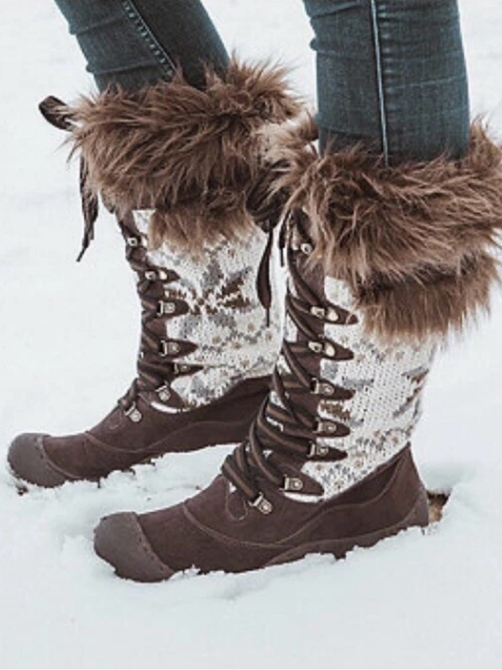 MUK LUKS GWEN FAUX FUR WINTER BOOTS size 9